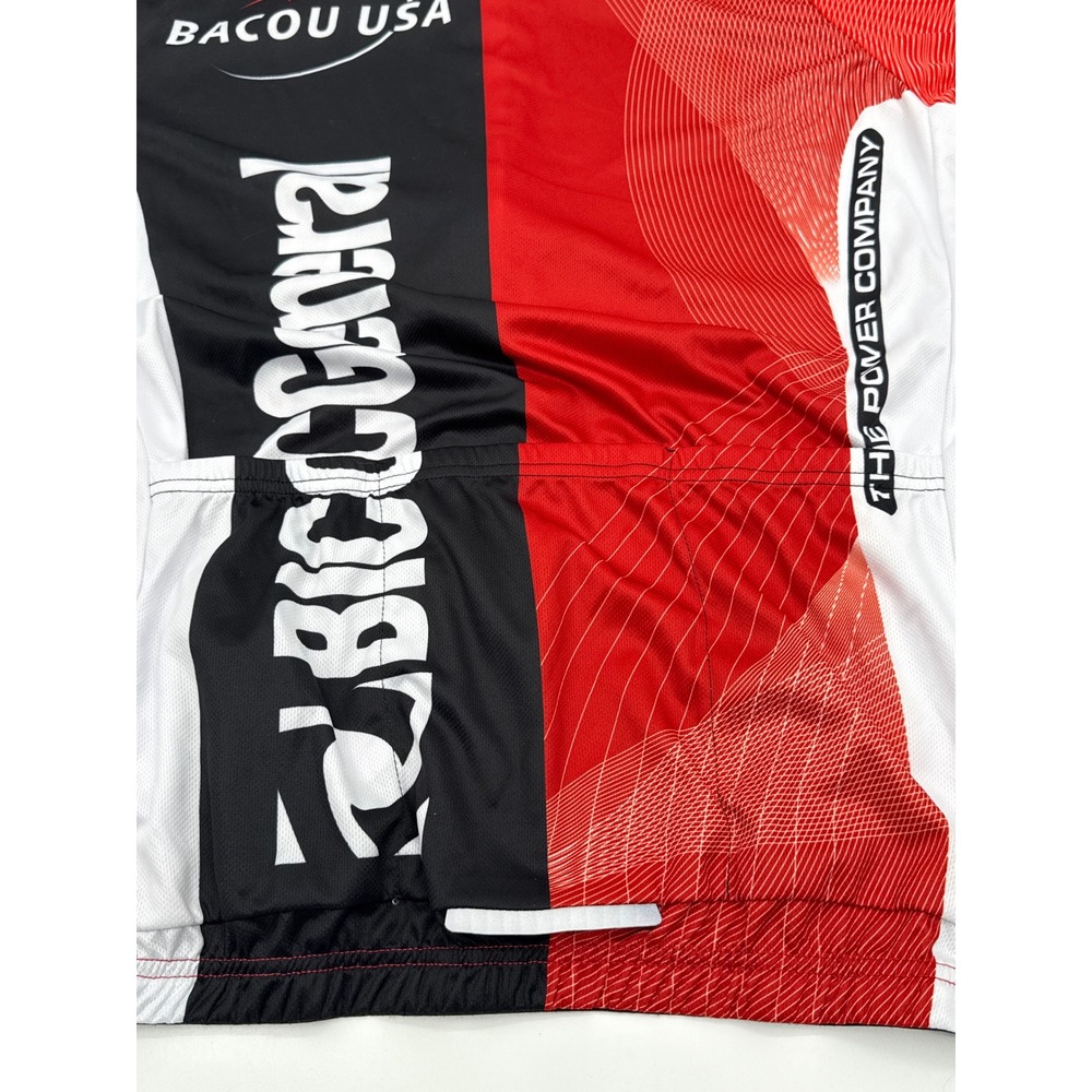 Bacou USA Bacharach Cycling Jersey Mens Large Red Black White Short Sleeve Zip - Picture 7 of 7